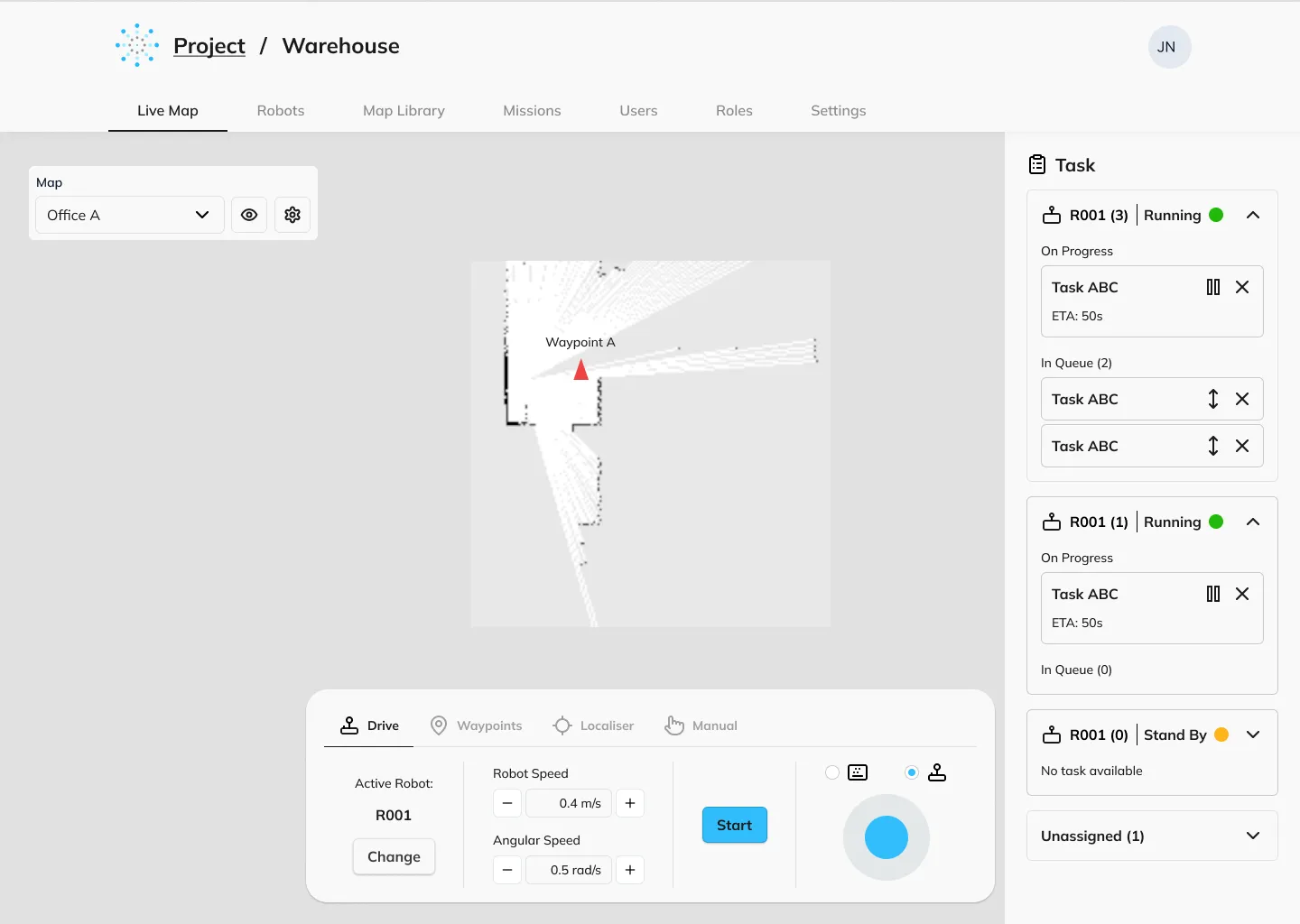 Live map FMS feature